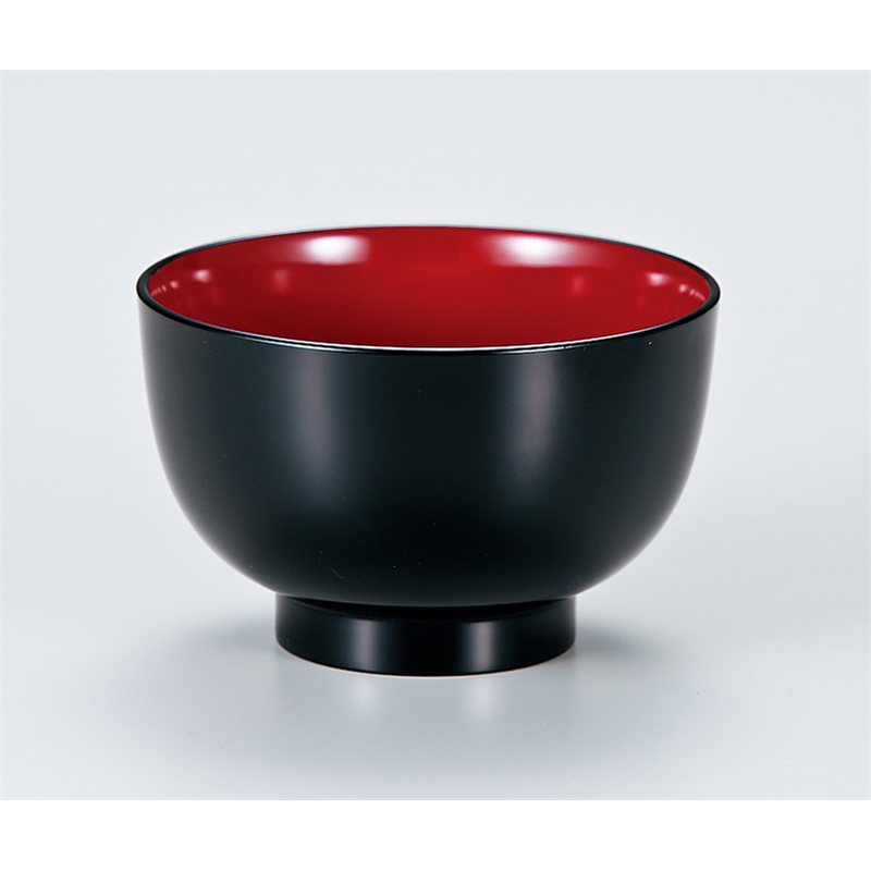 古林陶器 越前漆器椀 三味汁椀 黒内朱 766430198 1個（ご注文単位1個）【直送品】
