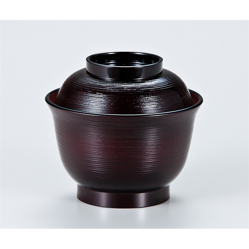 古林陶器 越前漆器椀 羽反ハケメ吸椀 溜内朱 766450298 1個（ご注文単位1個）【直送品】