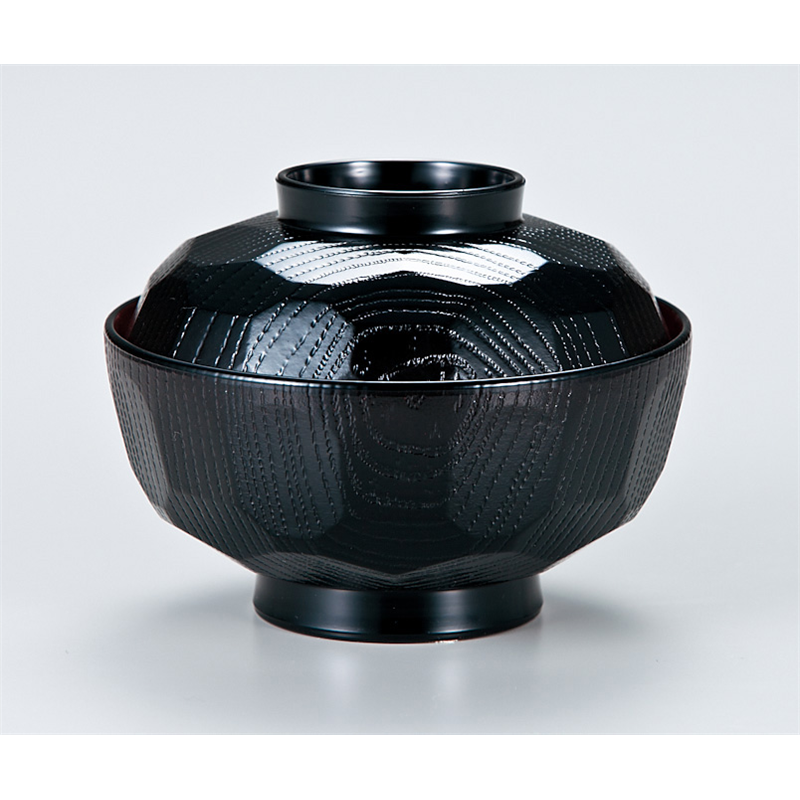 古林陶器 越前漆器椀 4.0 亀甲椀 黒内朱 766460598 1個（ご注文単位1個）【直送品】