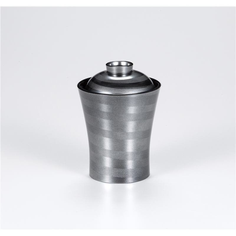 古林陶器 越前漆器椀 竹扇箸洗椀 華秀塗(シルバー) 内黒 渦 1074510598 1個（ご注文単位1個）【直送品】