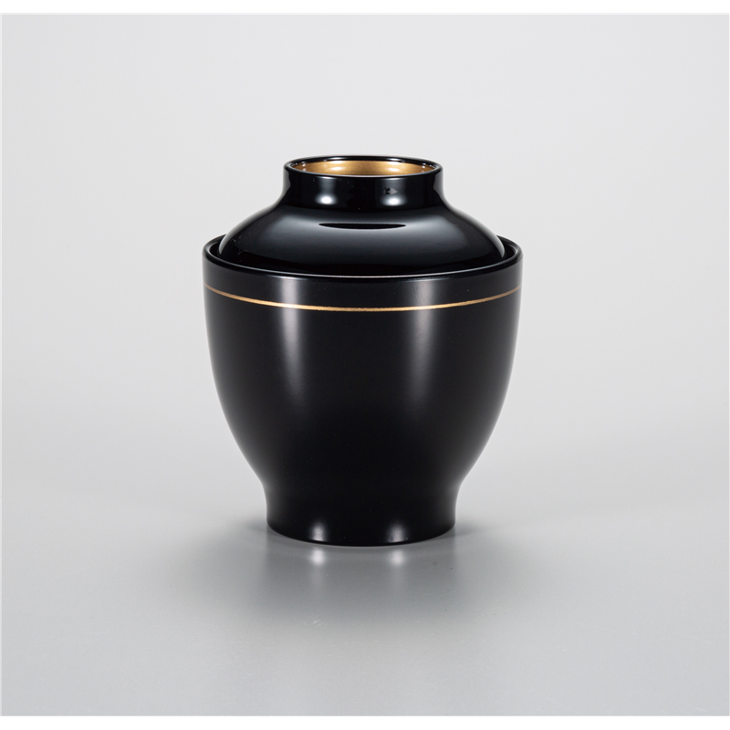 古林陶器 越前漆器椀 宝寿小吸椀 黒ツマミ内金 1270120198 1個（ご注文単位1個）【直送品】