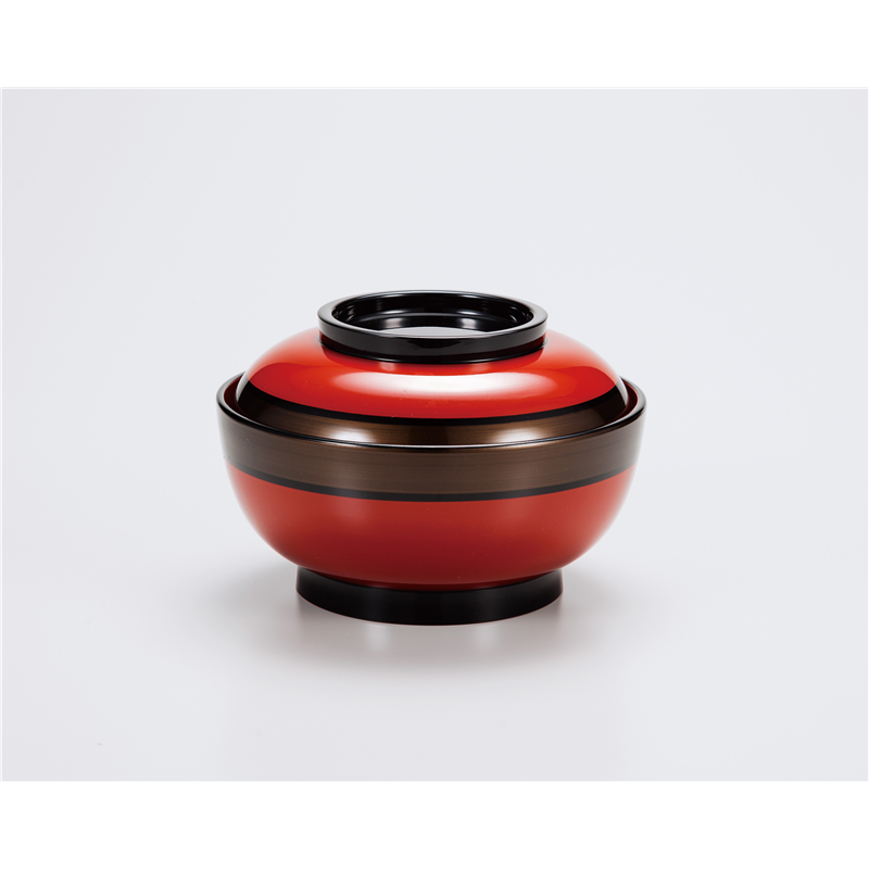 古林陶器 越前漆器丼・椀 新丼 金かすり/朱 1074710498 1個（ご注文単位1個）【直送品】