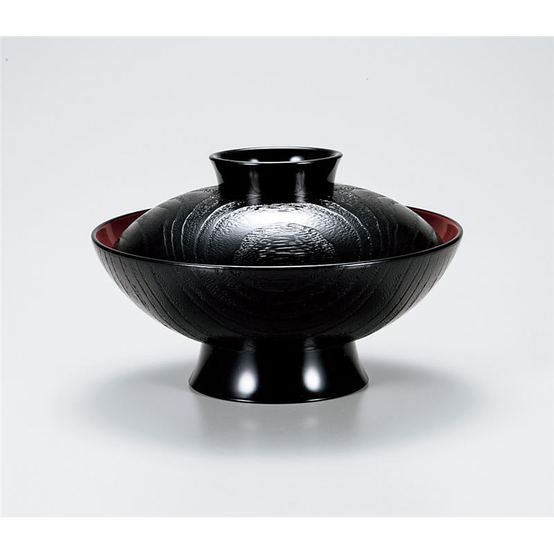 古林陶器 越前漆器丼・椀 5.5 桐杢小槌椀 黒内朱 973120198 1個（ご注文単位1個）【直送品】