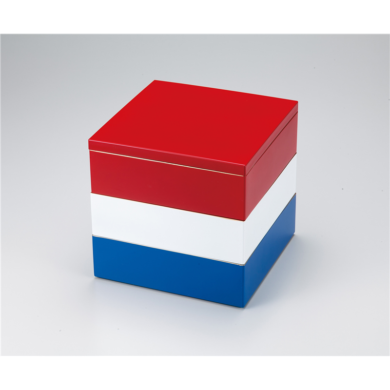 古林陶器 越前漆器お節重 6.5彩三段重フランス内黒天金 1076030398 1個（ご注文単位1個）【直送品】