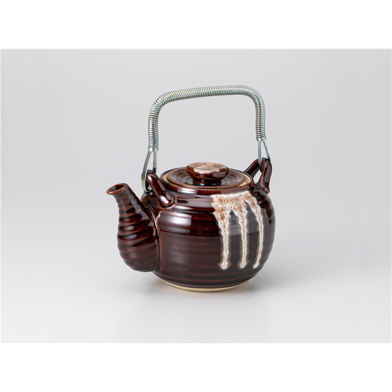 古林陶器 スリ鉢 アメ白流し6.0薬用土瓶 571810854 1個（ご注文単位1個）【直送品】