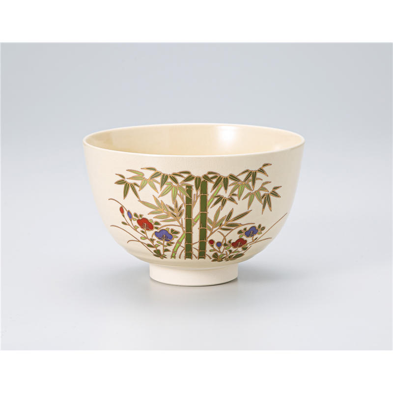 古林陶器 抹茶碗 仁清抹茶碗 竹林(化粧箱入) 1364430315 1個（ご注文単位1個）【直送品】