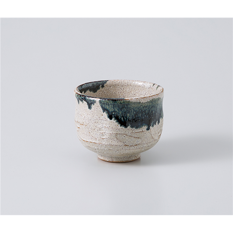 古林陶器 抹茶碗 野点茶碗 白萩藍掛 (トムソン箱) 1177950515 1個（ご注文単位1個）【直送品】