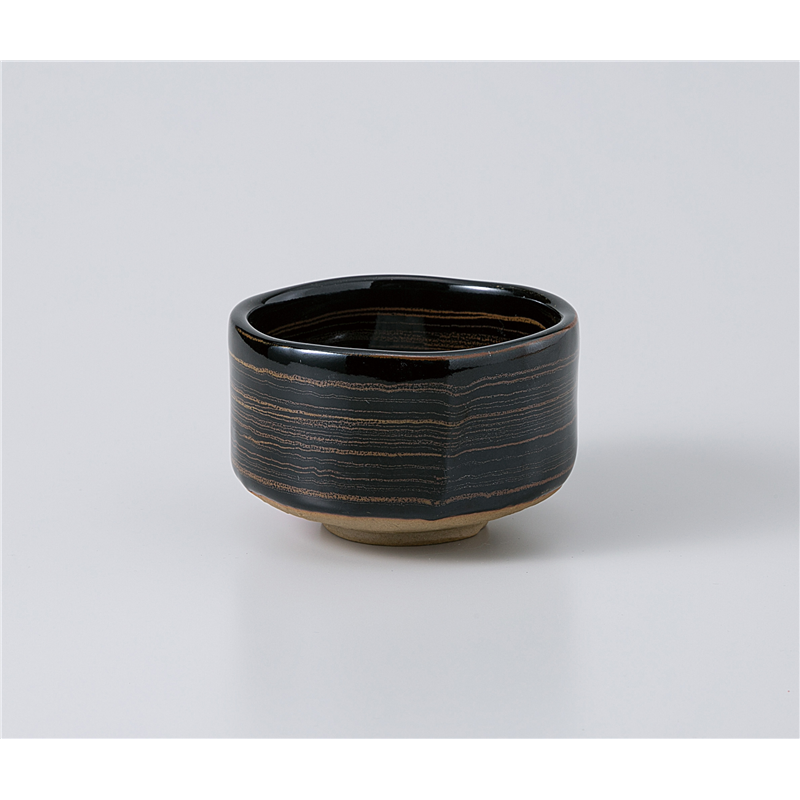 古林陶器 抹茶碗 抹茶碗 黒釉金刷毛(トムソン箱) 1177920515 1個（ご注文単位1個）【直送品】