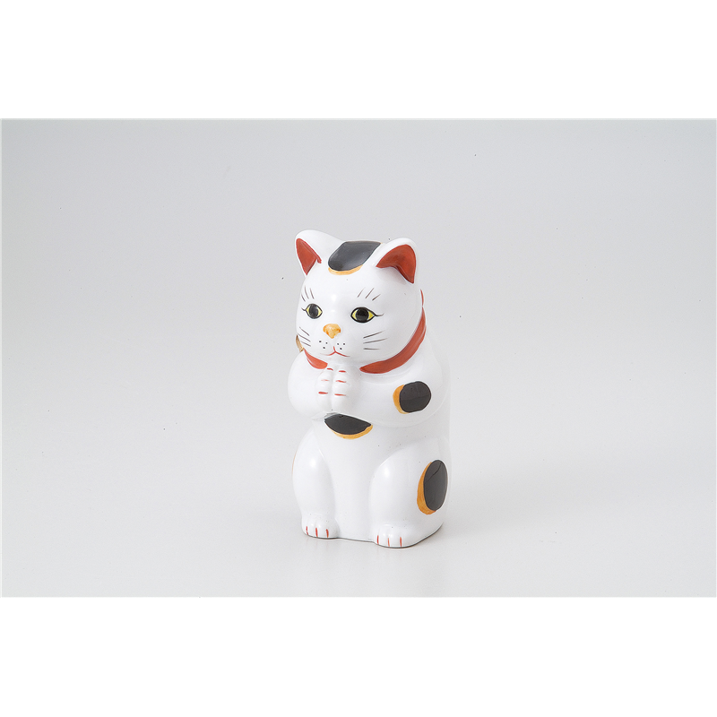 古林陶器 インテリア小物 縁起物赤絵お祈り猫(大) 570020579 1個（ご注文単位1個）【直送品】