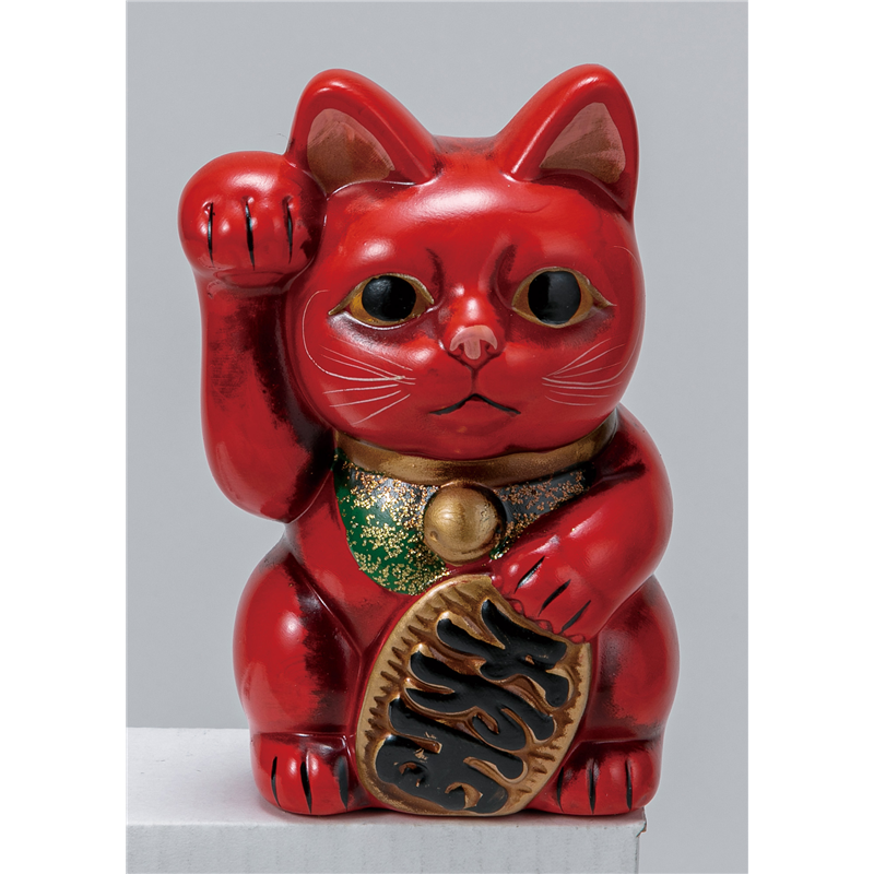 古林陶器 インテリア小物 レトロ招き猫千万両赤左 1178020779 1個（ご注文単位1個）【直送品】