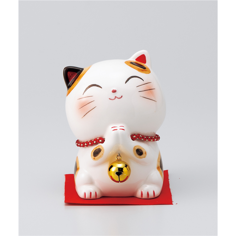 古林陶器 インテリア小物 ほほえみ金鈴お願いネコ(座布団付) 1365040179 1個（ご注文単位1個）【直送品】