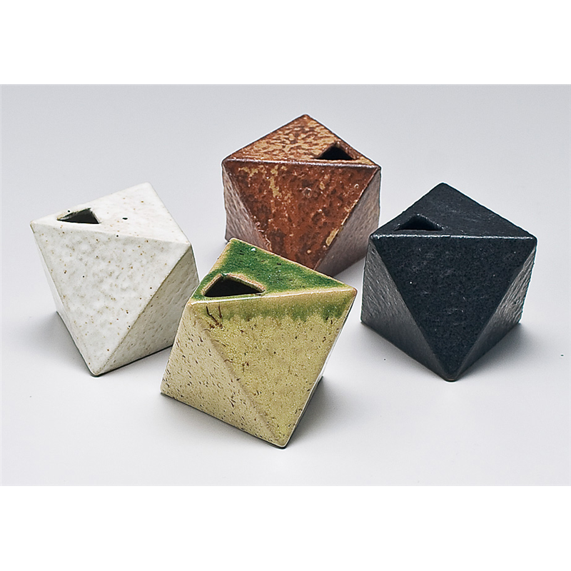 古林陶器 ミニ花瓶 八面体一輪立白 672411057 1個（ご注文単位1個）【直送品】