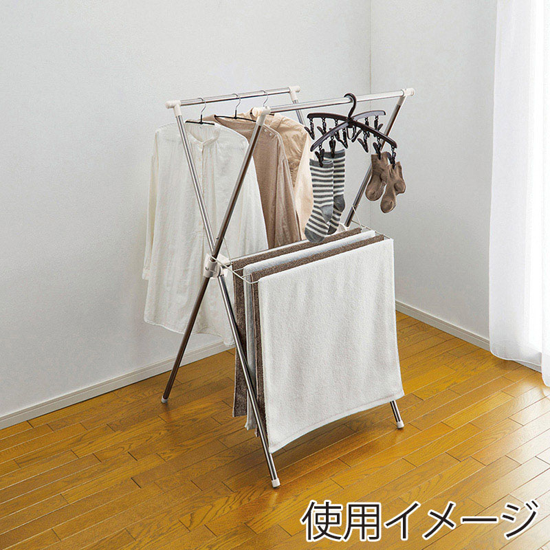 中山福 物干し X型 L ライトグレー NY-296 1個(ご注文単位1個)【直送品】