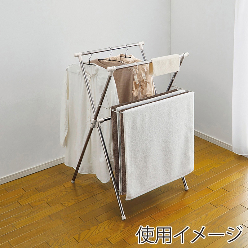 中山福 物干し X型 S ライトグレー NY-295 1個(ご注文単位1個)【直送品】