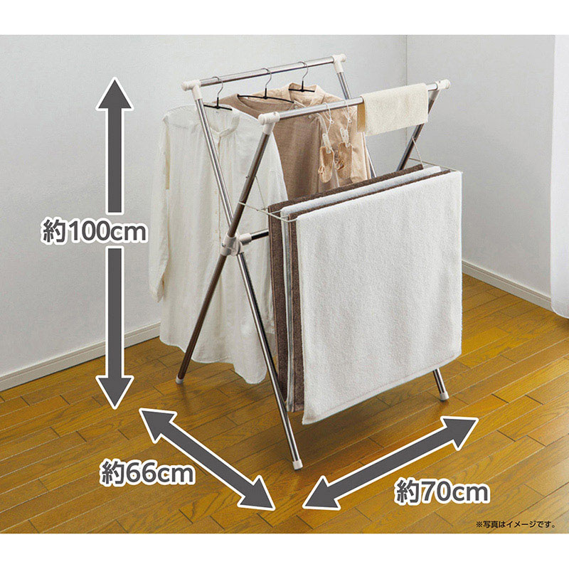 中山福 物干し X型 S ライトグレー NY-295 1個(ご注文単位1個)【直送品】