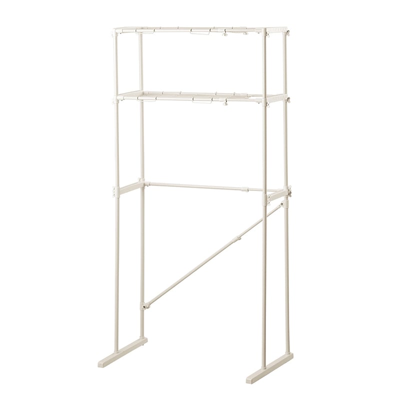 中山福 伸縮式洗濯機ラック ライトグレー NY-293 1個（ご注文単位1個）【直送品】