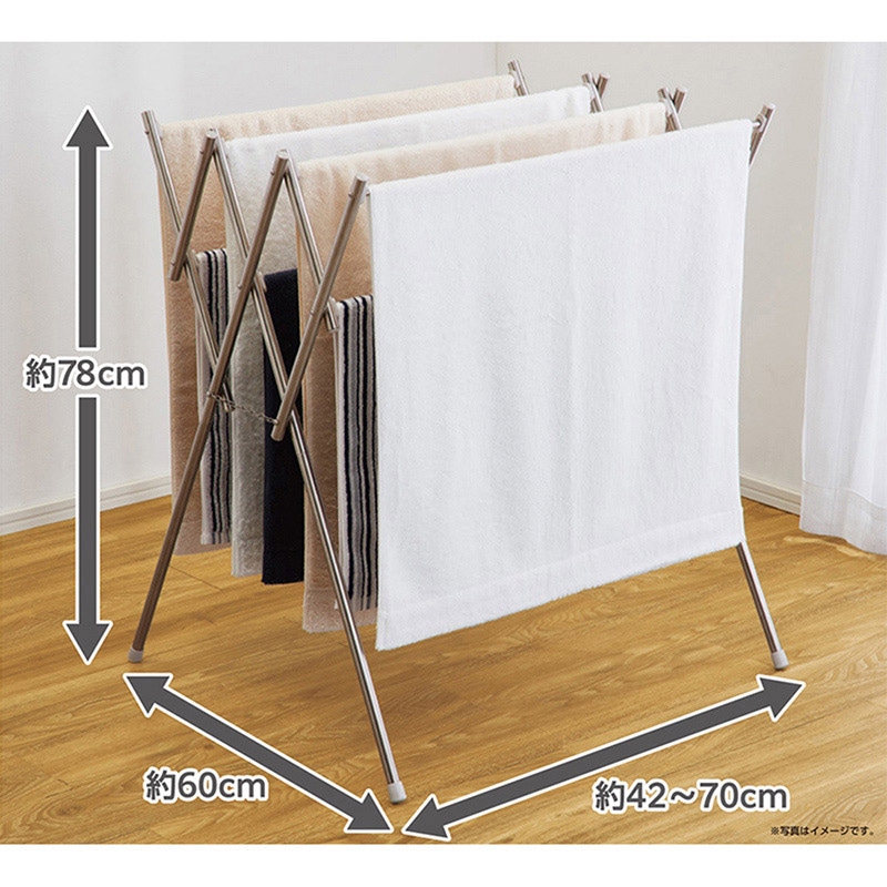 中山福 伸縮小物干し ライトグレー NY-291 1個（ご注文単位1個）【直送品】