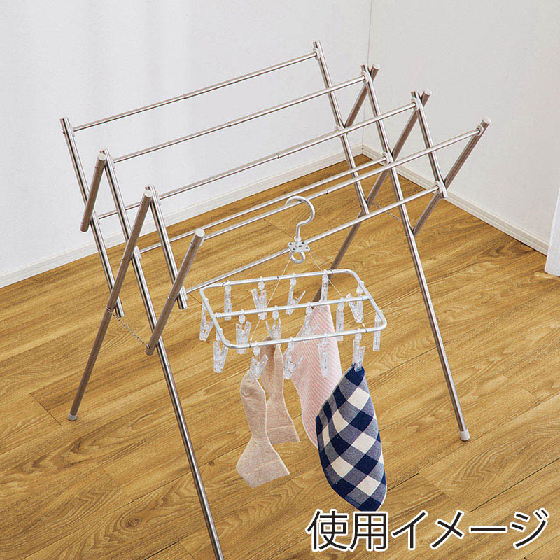 中山福 伸縮小物干し ライトグレー NY-291 1個（ご注文単位1個）【直送品】