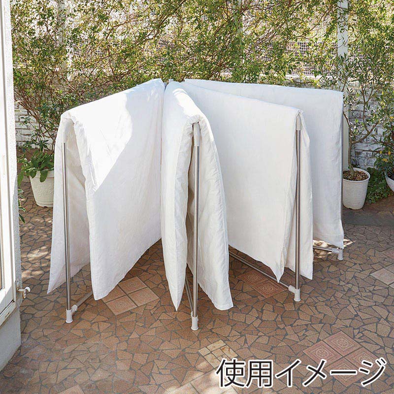 中山福 扇形4枚ふとん干し ライトグレー NY-290 1個（ご注文単位1個）【直送品】