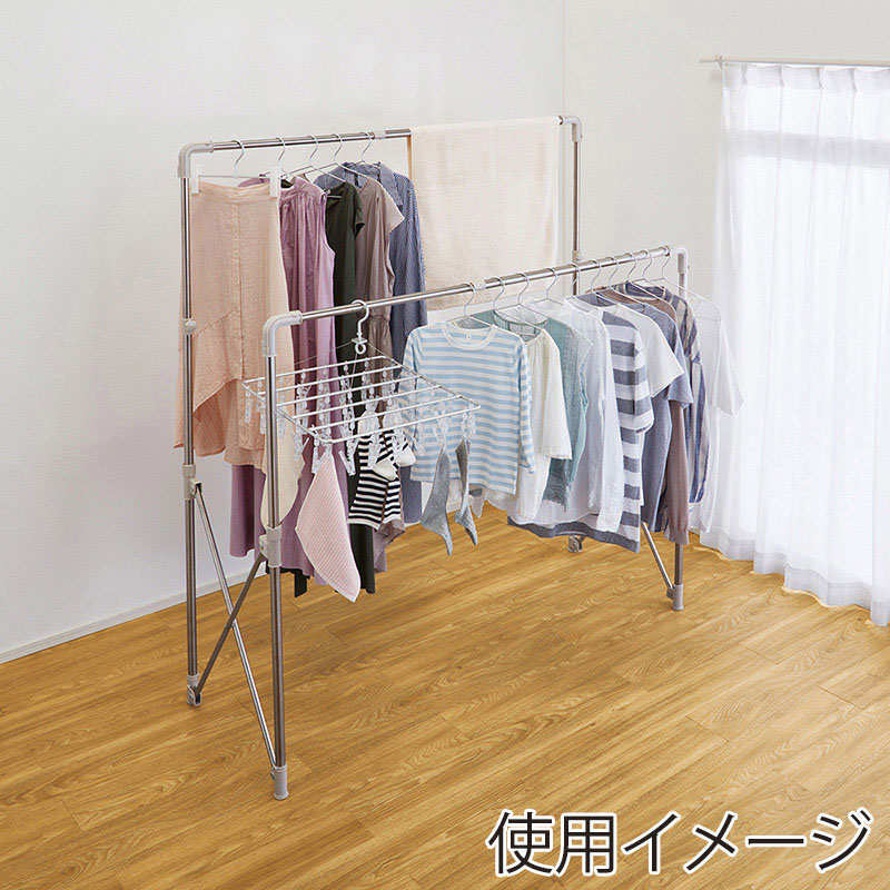 中山福 多機能物干し ライトグレー NY-289 1個(ご注文単位1個)【直送品】