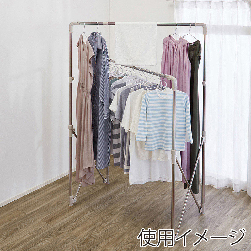 中山福 多機能物干し ライトグレー NY-289 1個(ご注文単位1個)【直送品】