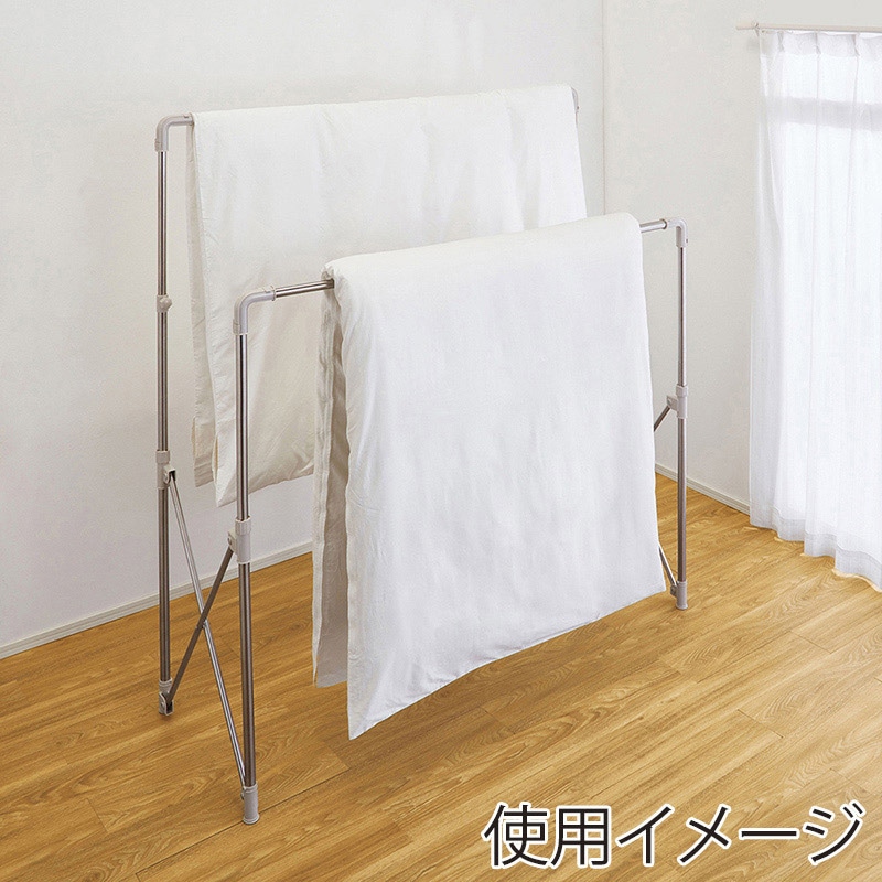 中山福 多機能物干し ライトグレー NY-289 1個(ご注文単位1個)【直送品】