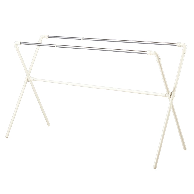 中山福 伸縮4枚ふとん干し X型 ライトグレー NY-288 1個（ご注文単位1個）【直送品】