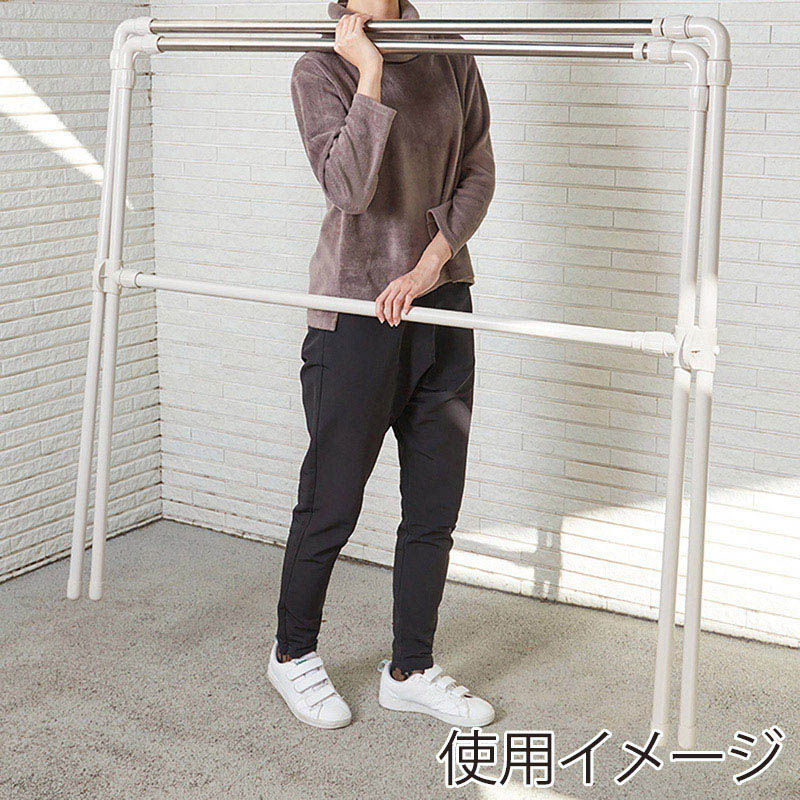 中山福 伸縮4枚ふとん干し X型 ライトグレー NY-288 1個(ご注文単位1個)【直送品】