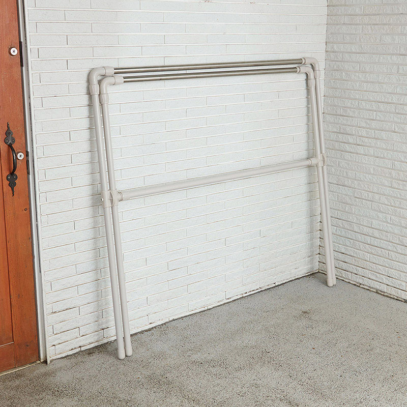 中山福 伸縮4枚ふとん干し X型 ライトグレー NY-288 1個(ご注文単位1個)【直送品】