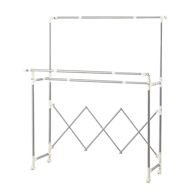 中山福 多機能物干し キャスター付き ライトグレー NY-287 1個（ご注文単位1個）【直送品】