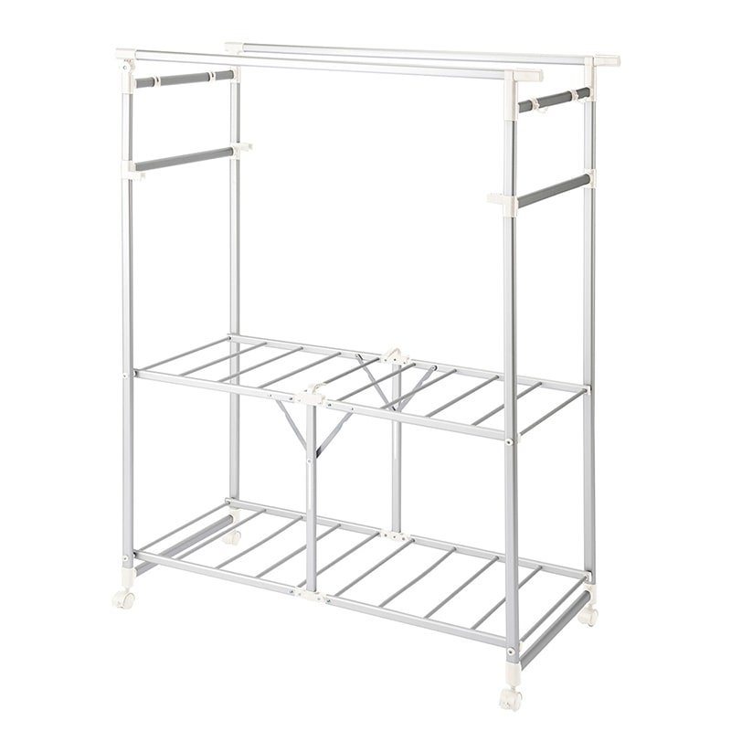 中山福 アルミ多機能物干し ライトグレー NY-286 1個（ご注文単位1個）【直送品】