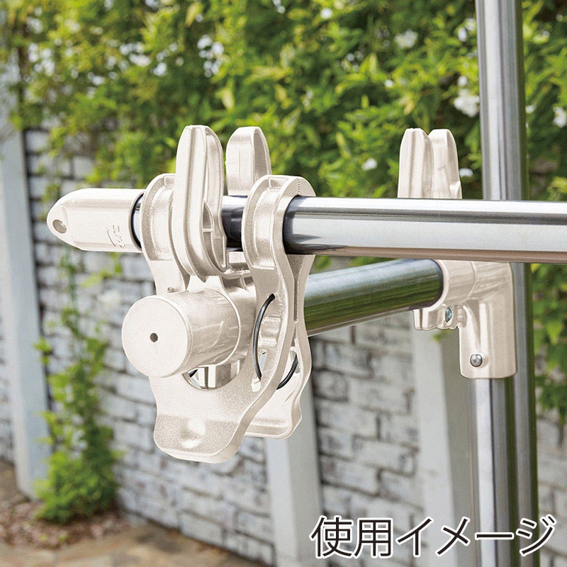 中山福 竿止め 多機能クリップ 2個入 ライトグレー NY-285 1個（ご注文単位1個）【直送品】