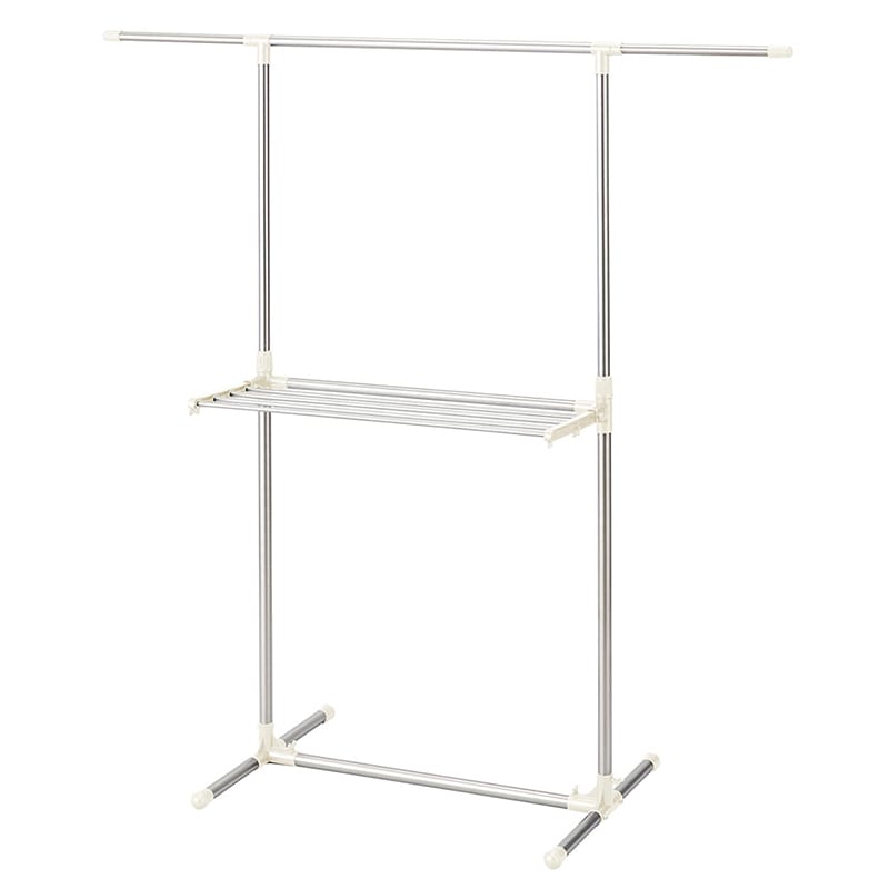 中山福 伸縮自在物干し H型 ライトグレー NY-276 1個（ご注文単位1個）【直送品】