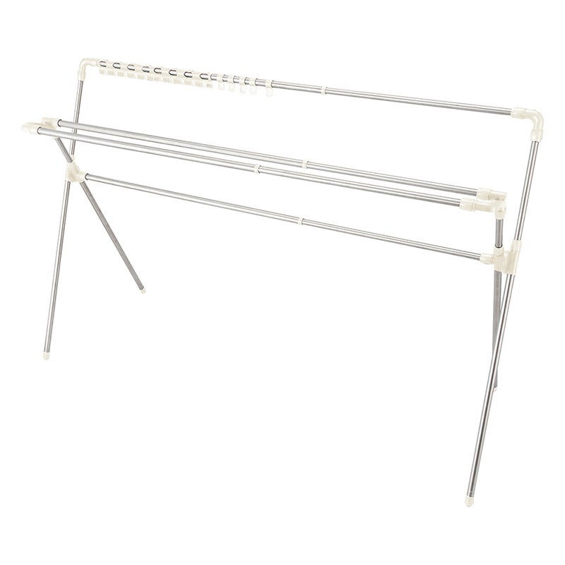 中山福 伸縮ふとん干し ハンガーフック付 ライトグレー NY-274 1個（ご注文単位1個）【直送品】