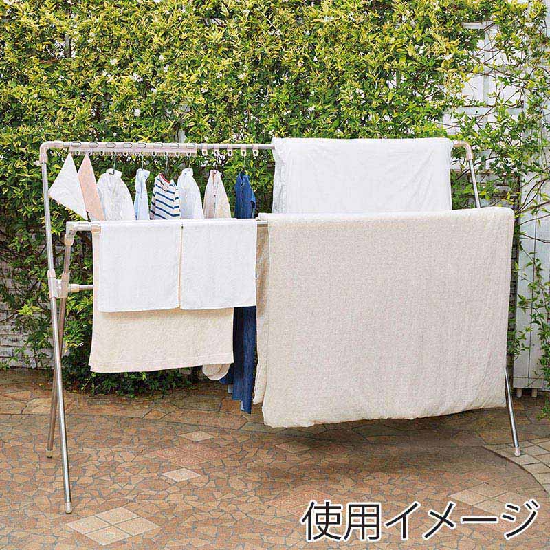 中山福 伸縮ふとん干し ハンガーフック付 ライトグレー NY-274 1個(ご注文単位1個)【直送品】