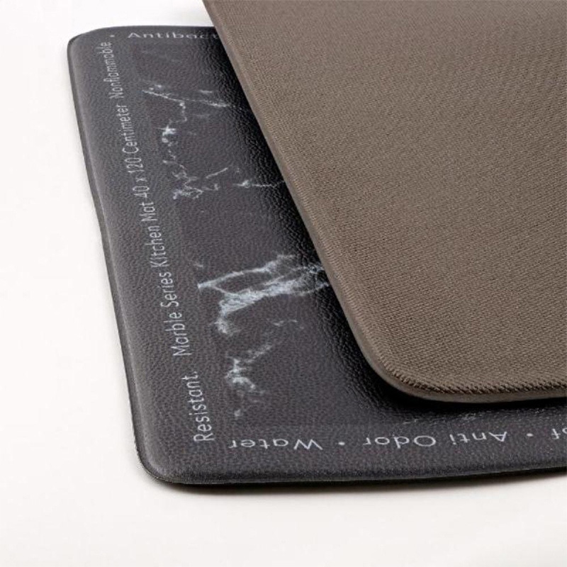 中山福 マーブルキッチン キッチンマット 40×120 大理石柄 ブラック NX-193 1枚(ご注文単位1枚)【直送品】