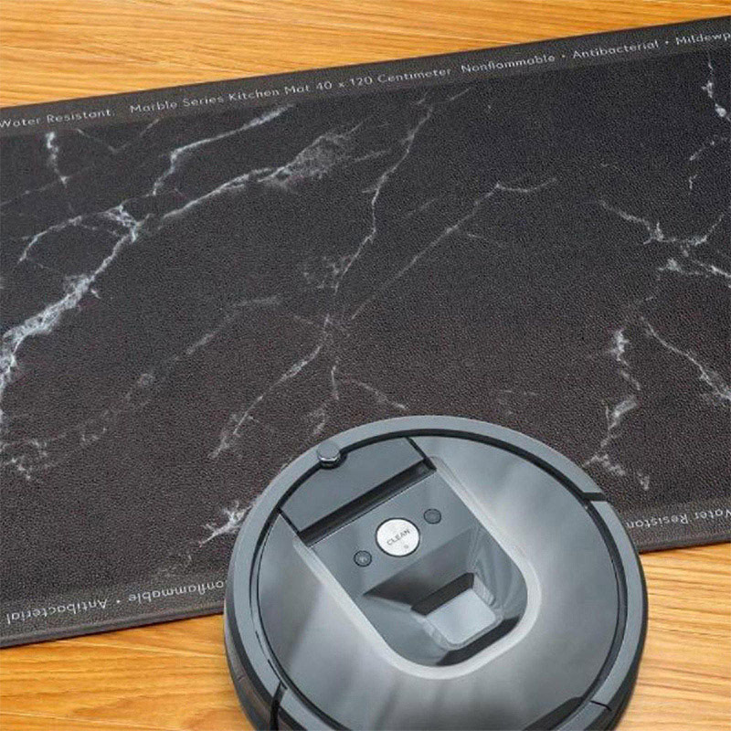 中山福 マーブルキッチン キッチンマット 40×120 大理石柄 ブラック NX-193 1枚(ご注文単位1枚)【直送品】