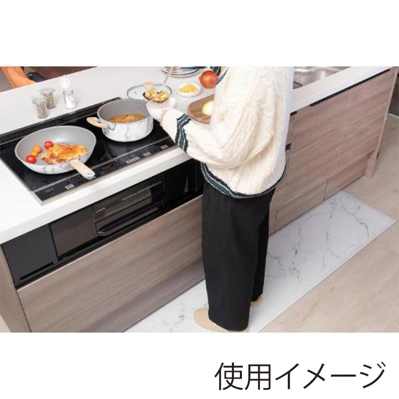 中山福 マーブルキッチン キッチンマット 40×180 大理石柄 ホワイト NX-192 1枚(ご注文単位1枚)【直送品】