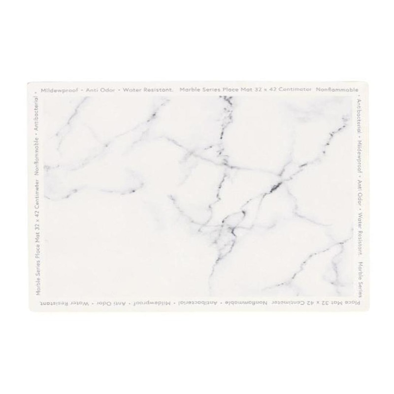 中山福 マーブルキッチン リバーシブルランチョンマット 32×42 大理石柄 ホワイト／ブラック NX-181 1枚（ご注文単位1枚）【直送品】