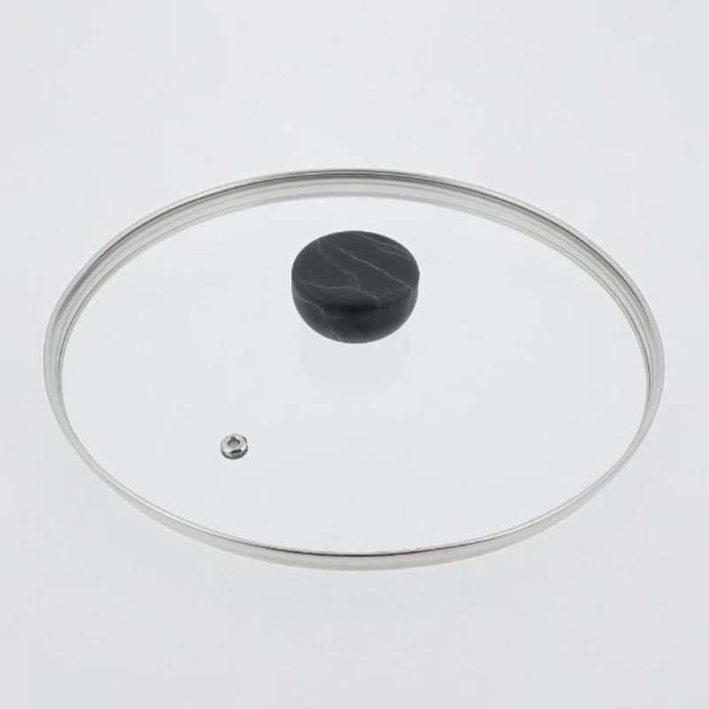 中山福 マーブルキッチン 両手鍋 ガラス蓋付 IH対応 22cm 大理石柄 ブラック NX-153 1個(ご注文単位1個)【直送品】