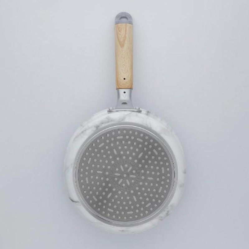 中山福 マーブルキッチン 片手鍋 ガラス蓋付 IH対応 18cm 大理石柄 ホワイト NX-141 1個(ご注文単位1個)【直送品】