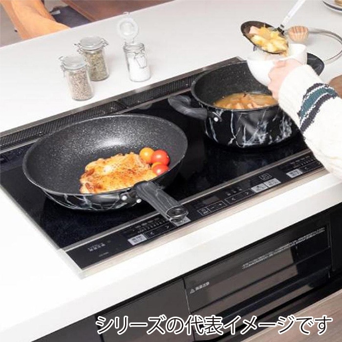 中山福 マーブルキッチン フライパン IH対応 28cm ブラック NX-133 1個(ご注文単位1個)【直送品】