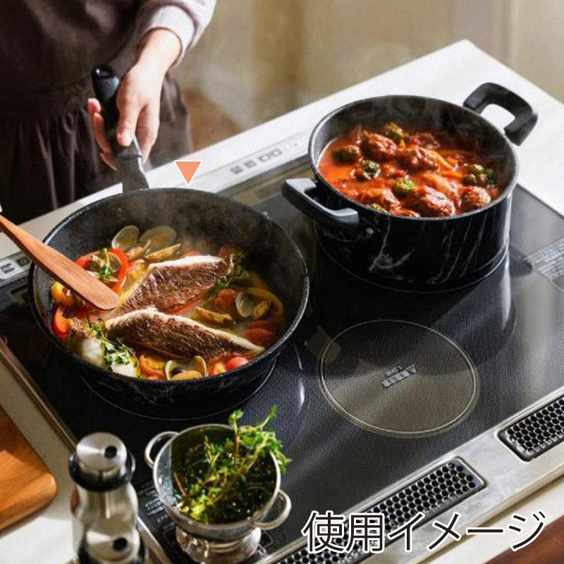 中山福 マーブルキッチン フライパン IH対応 26cm ブラック NX-132 1個(ご注文単位1個)【直送品】