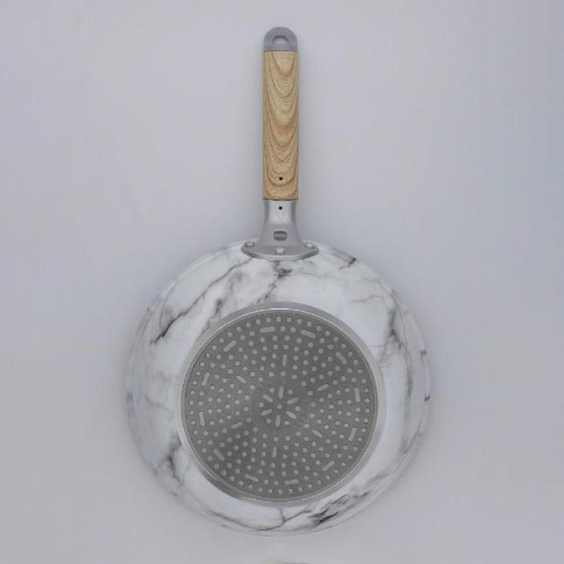 中山福 マーブルキッチン 深型フライパン IH対応 24cm ホワイト NX-124 1個(ご注文単位1個)【直送品】