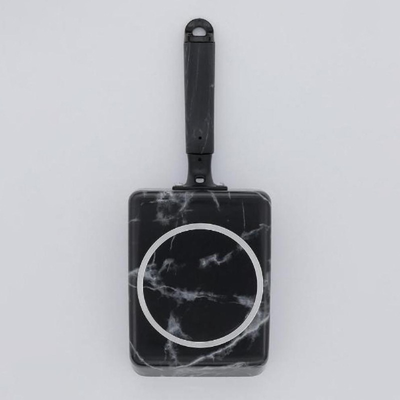 中山福 マーブルキッチン エッグパン ガス火専用 13×18 ブラック NX-115 1個(ご注文単位1個)【直送品】