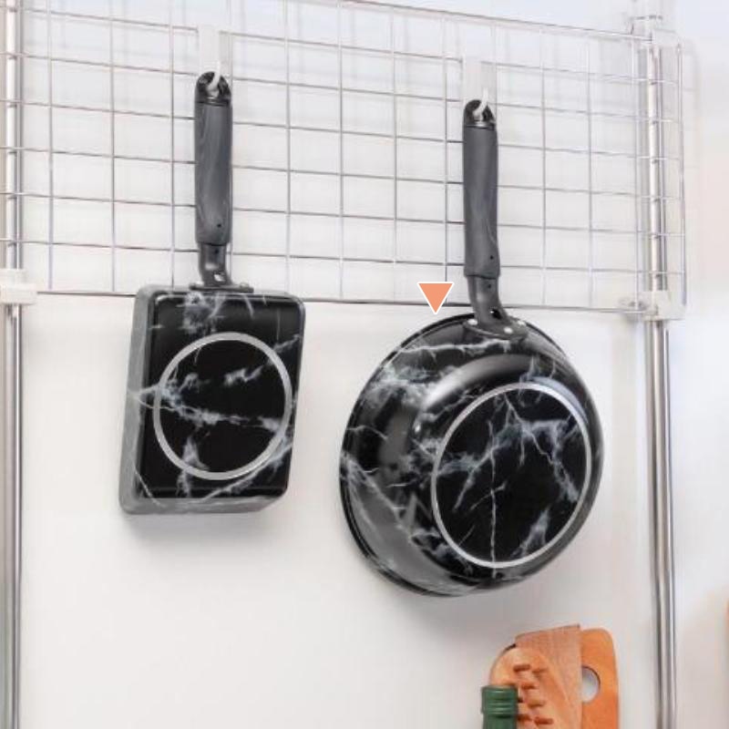 中山福 マーブルキッチン 深型フライパン ガス火専用 24cm ブラック NX-114 1個（ご注文単位1個）【直送品】