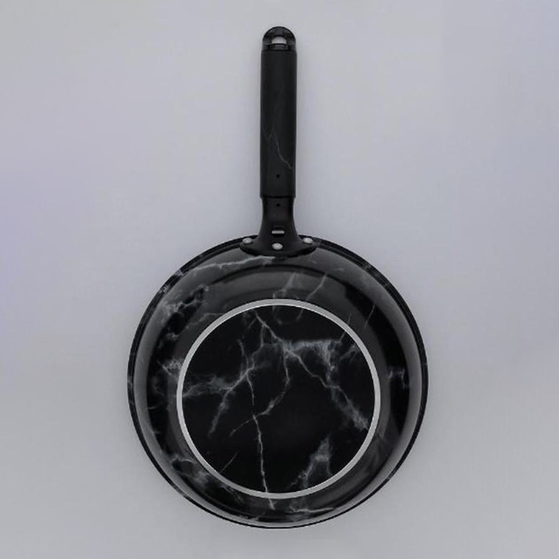 中山福 マーブルキッチン 深型フライパン ガス火専用 24cm ブラック NX-114 1個（ご注文単位1個）【直送品】