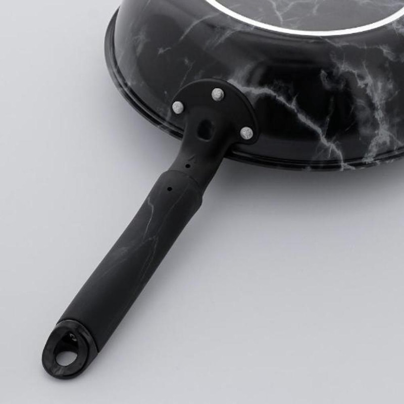 中山福 マーブルキッチン 深型フライパン ガス火専用 24cm ブラック NX-114 1個（ご注文単位1個）【直送品】