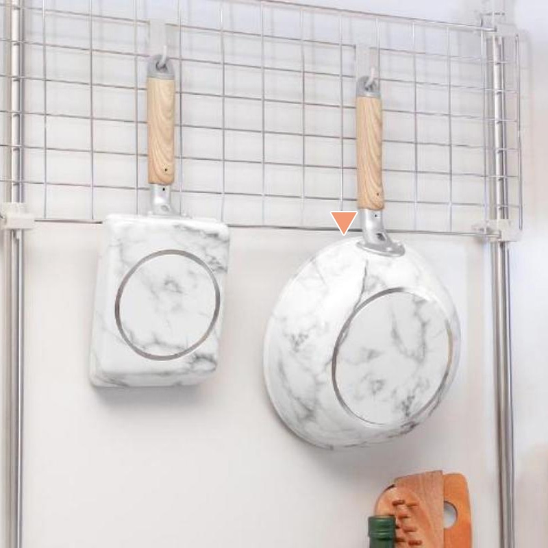 中山福 マーブルキッチン 深型フライパン ガス火専用 24cm ホワイト NX-104 1個（ご注文単位1個）【直送品】