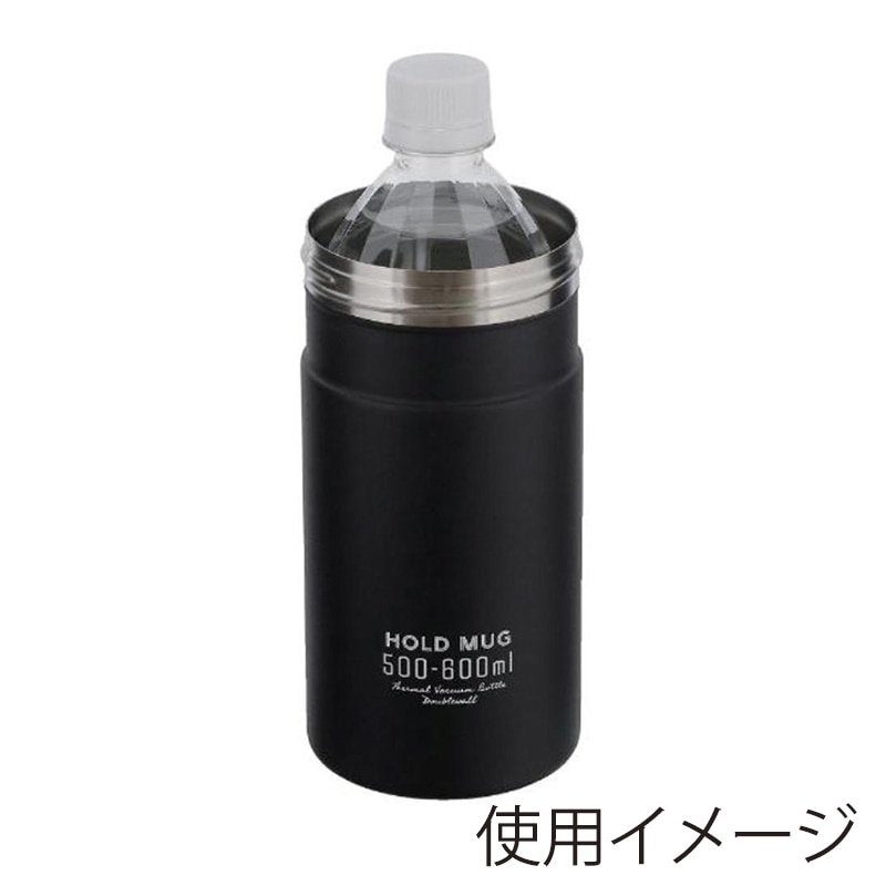 中山福 ステンレス製 ペットボトルホルダー 500~600ml用 ブラック NQ-0342 1個(ご注文単位1個)【直送品】